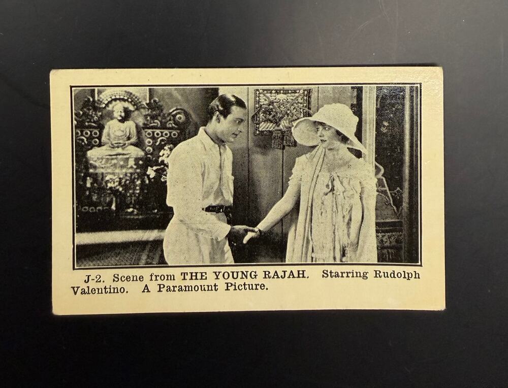 SUPER RARE Canadian 1924 Rudolph Valentino Telfer Biscuit Card The Young Rajah